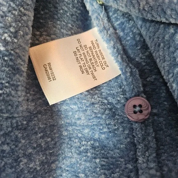 Alfred Dunner Sweater Womens PXL Blue Floral Embroidered Chenille Knit Spring - Picture 7 of 9